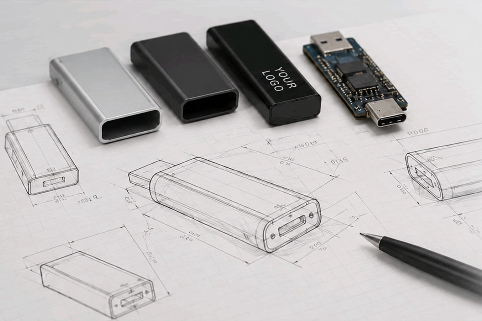 OEM-branded USB-C license dongle built on the KeyNub platform
