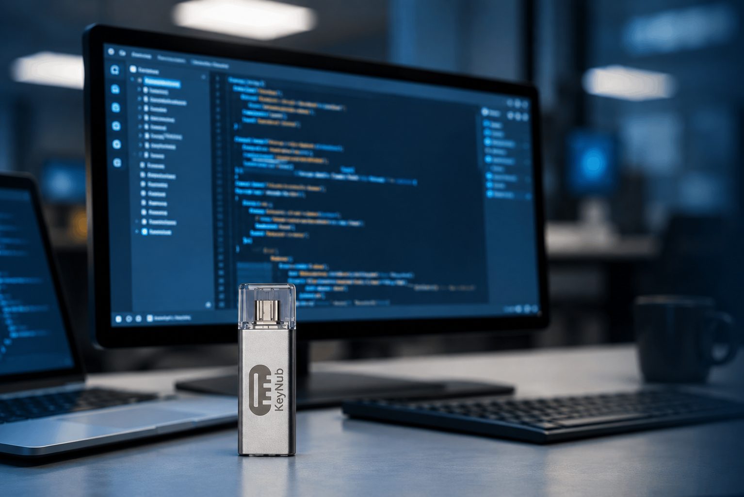 Software vendor protecting an application with a KeyNub USB-C license dongle